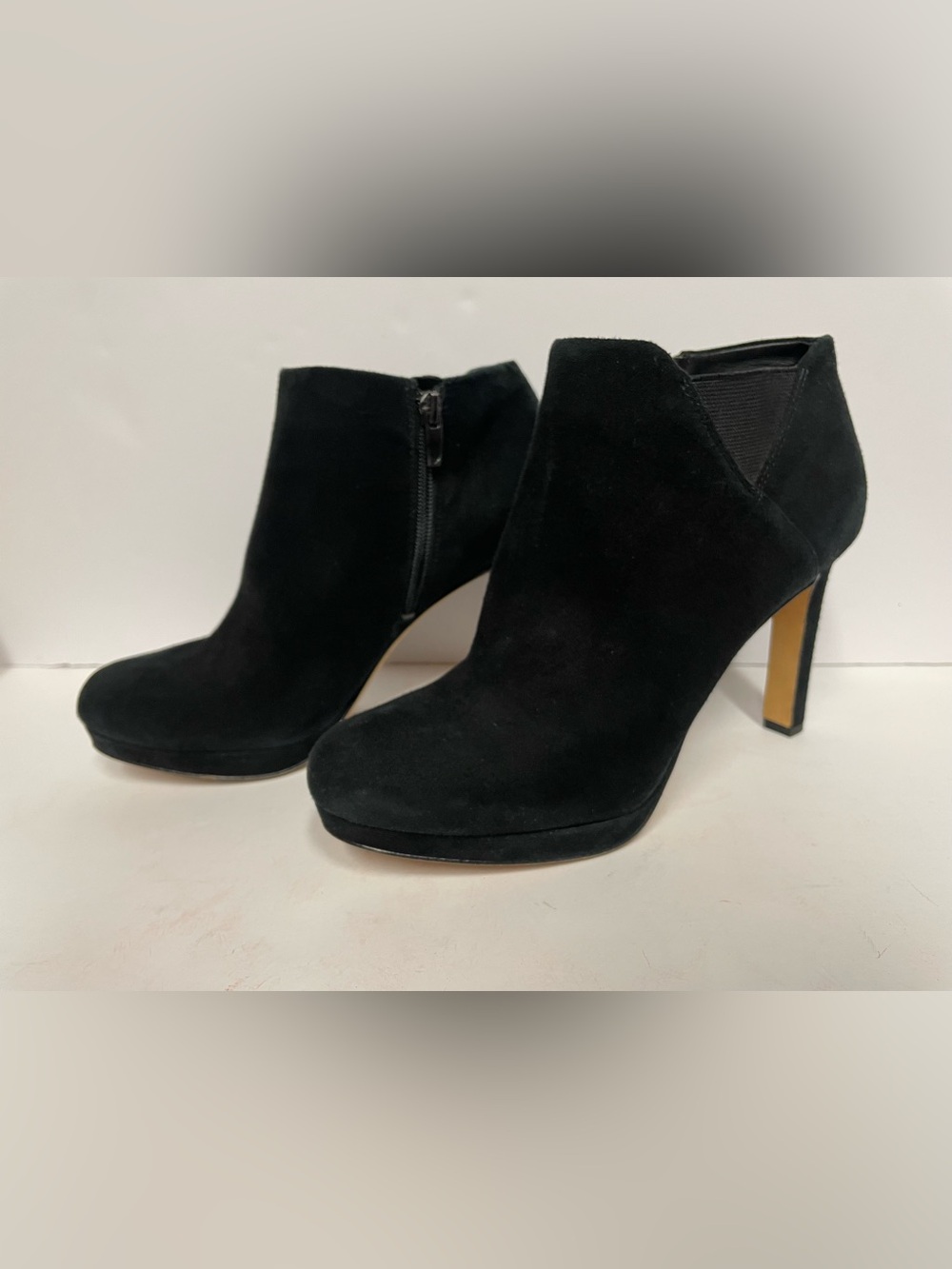 Via spiga Women's Black Suede High-Heel Ankle Booties 9.5